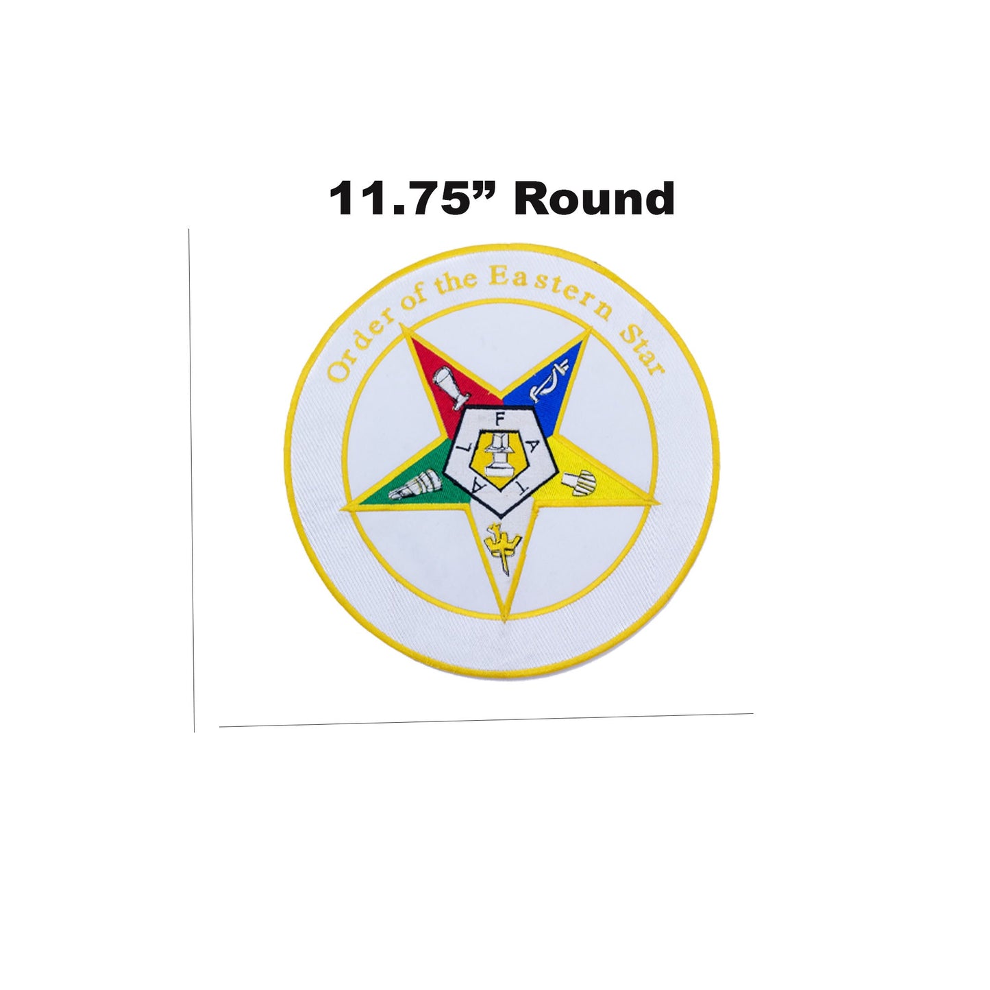 Order of The Eastern Star Round Center Back Patch - Masonic OES for Biker Vest Jacket
