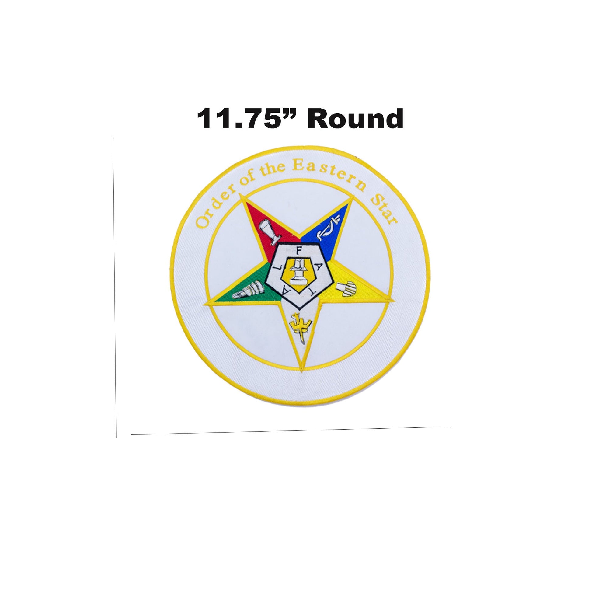 Order of The Eastern Star Round Center Back Patch - Masonic OES for Biker Vest Jacket