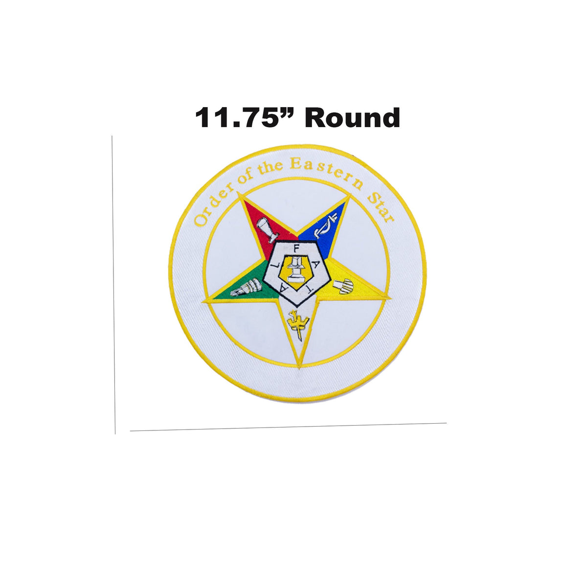 Order of The Eastern Star Round Center Back Patch - Masonic OES for Biker Vest Jacket