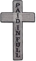 Paid in Full Cross Center Back Patch - Christian Religious for Biker Vest Jacket