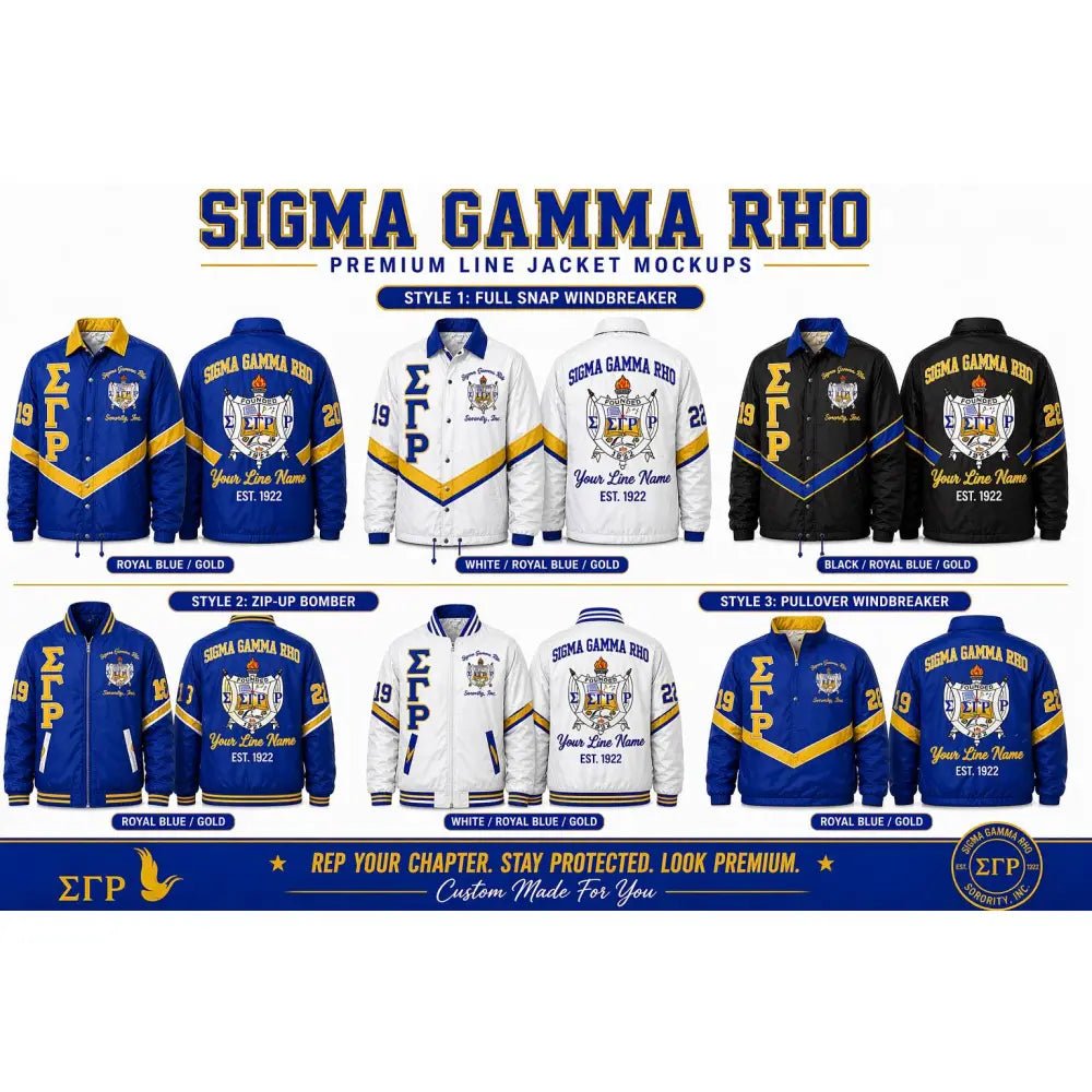 Personalized Premium Custom Sigma Gamma Rho Crossing Line Jacket, 2-Tone SGRho Sorority Jacket Greek Line Jacket, Fully Premium Options 1922