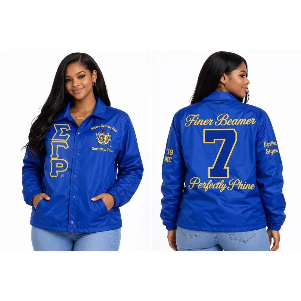 Personalized Sigma Gamma Rho Coach Jacket Custom Sorority Windbreaker | Custom D9