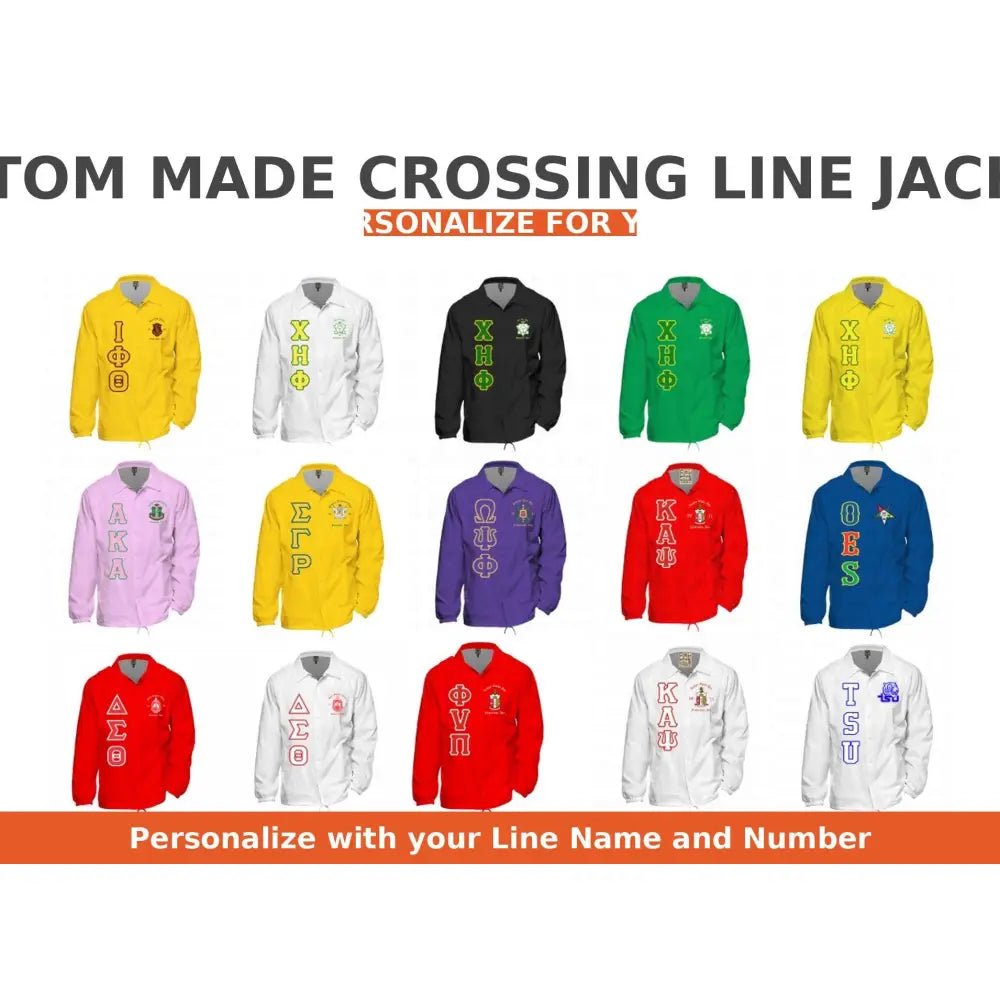Personalized Sorority Line Coach Jacket Custom Greek Windbreaker | Custom D9