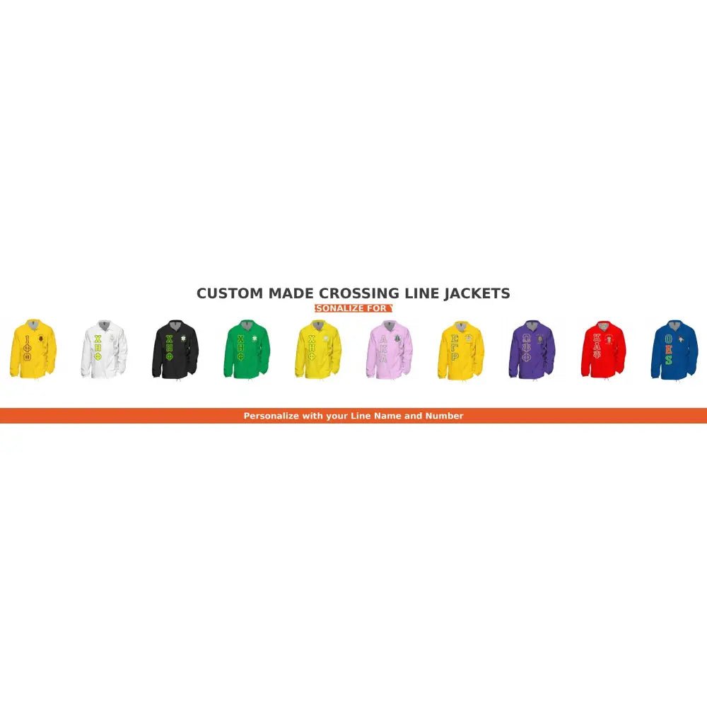Personalized Sorority Line Coach Jacket Custom Greek Windbreaker | Custom D9