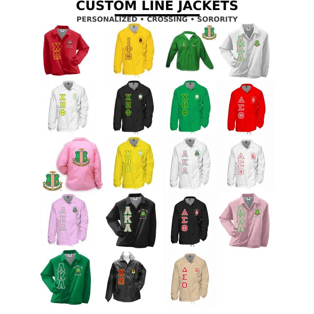 Personalized Sorority Line Coach Jacket Custom Greek Windbreaker | Custom D9
