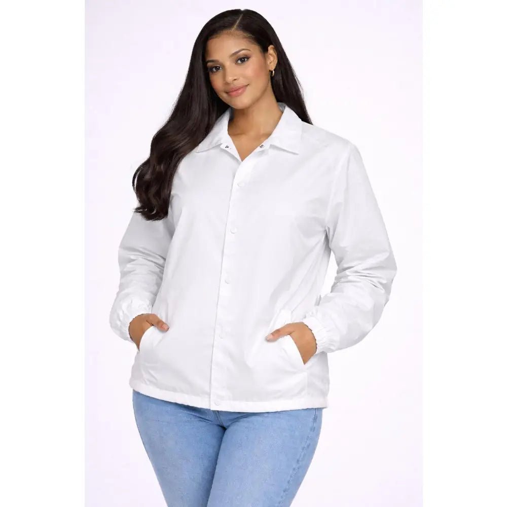 Personalized White Sigma Gamma Rho Coach Jacket Sorority Windbreaker | Custom D9