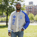 Phi Beta Sigma Grey Bomber Jacket - Nylon Material Fraternity