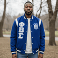Phi Beta Sigma Varsity Letterman Jacket - 100% Cashmere Wool Leather Shoulders Fraternity