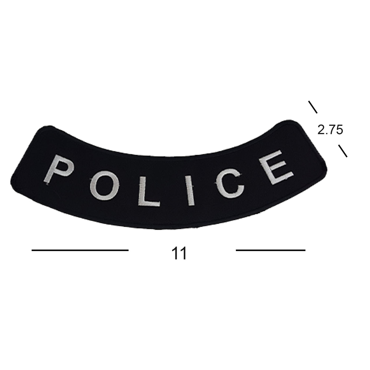 Police Round Border Bottom Rocker Patch - Iron On Sew On Large Back Patch for Biker Vest Jacket