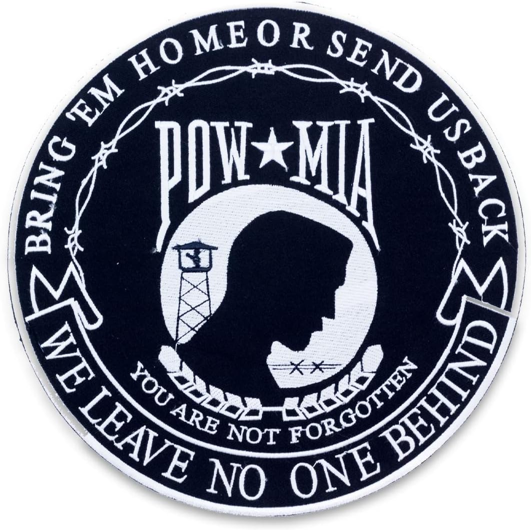 POW MIA You Are Not Forgotten Center Back Patch - Round Veteran for Biker Vest Jacket