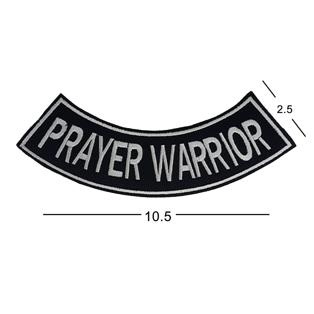 Prayer Warrior Bottom Rocker Patch - Iron On Sew On Large Back Patch Christian for Biker Vest Jacket