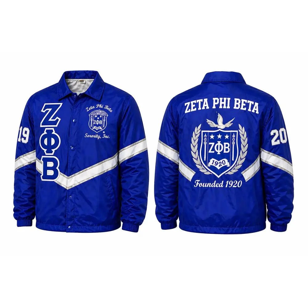 Premium 2-Tone Zeta Phi Beta Crossing Line Jacket Personalized | Custom D9
