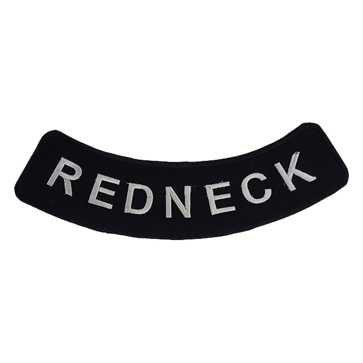 Red Neck Bottom Rocker Patch - White on Black Iron On Sew On Large Back Patch for Biker Vest Jacket