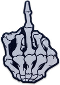 Reflective Bone Hand Center Back Patch - Skull for Biker Vest Jacket