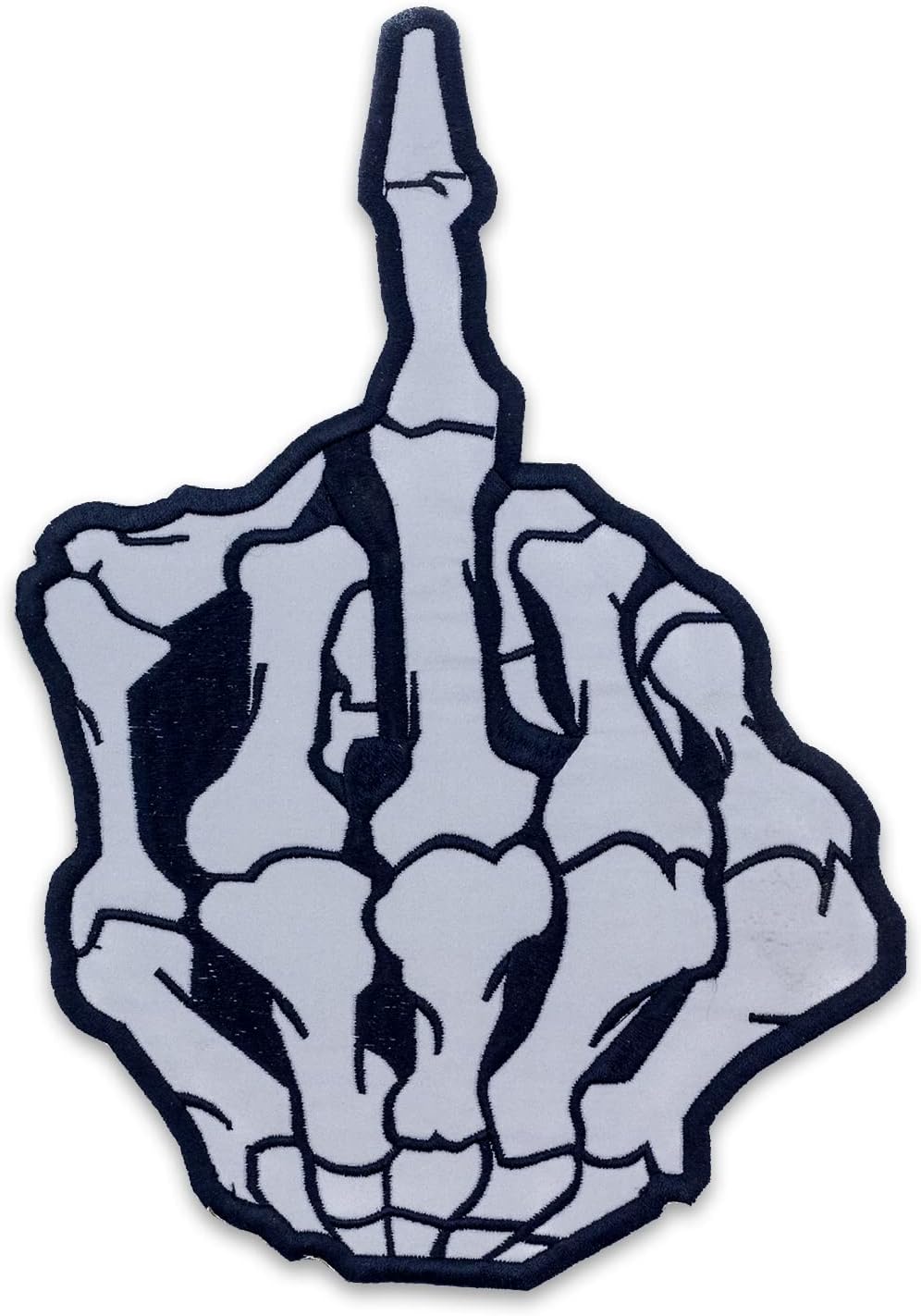 Reflective Bone Hand Center Back Patch - Skull for Biker Vest Jacket