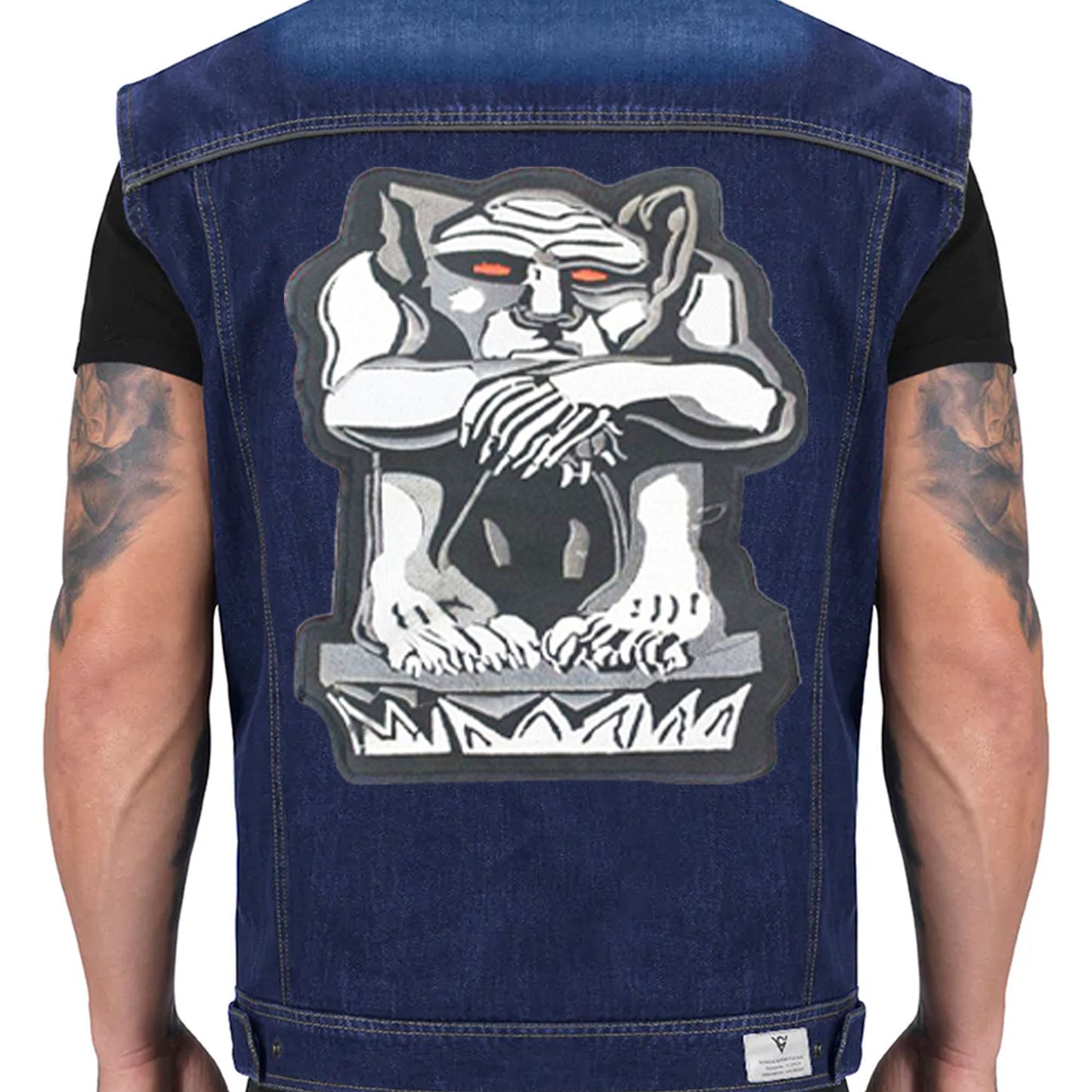 Reflective Gargoyle Center Back Patch - for Biker Vest Jacket