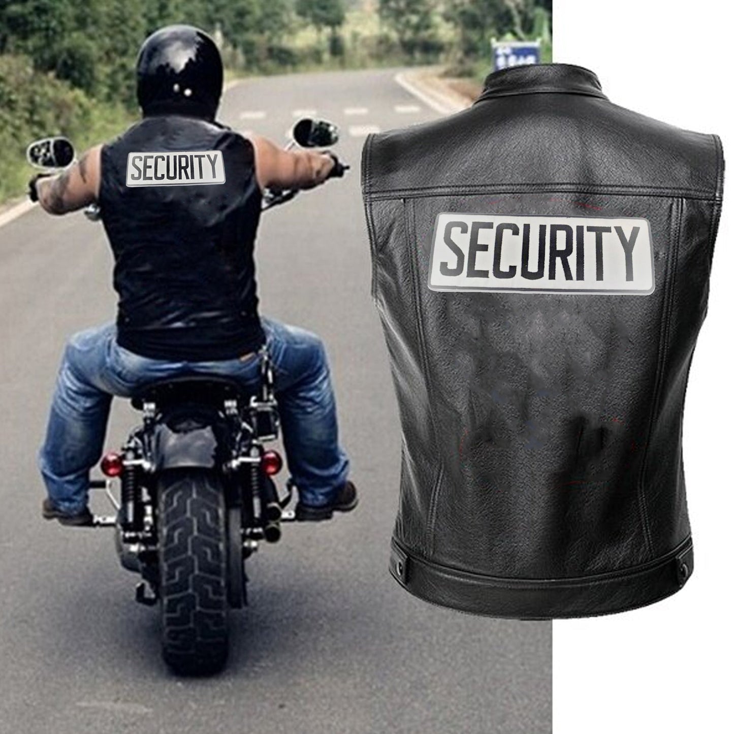 Reflective Security Center Back Patch - for Biker Vest Jacket