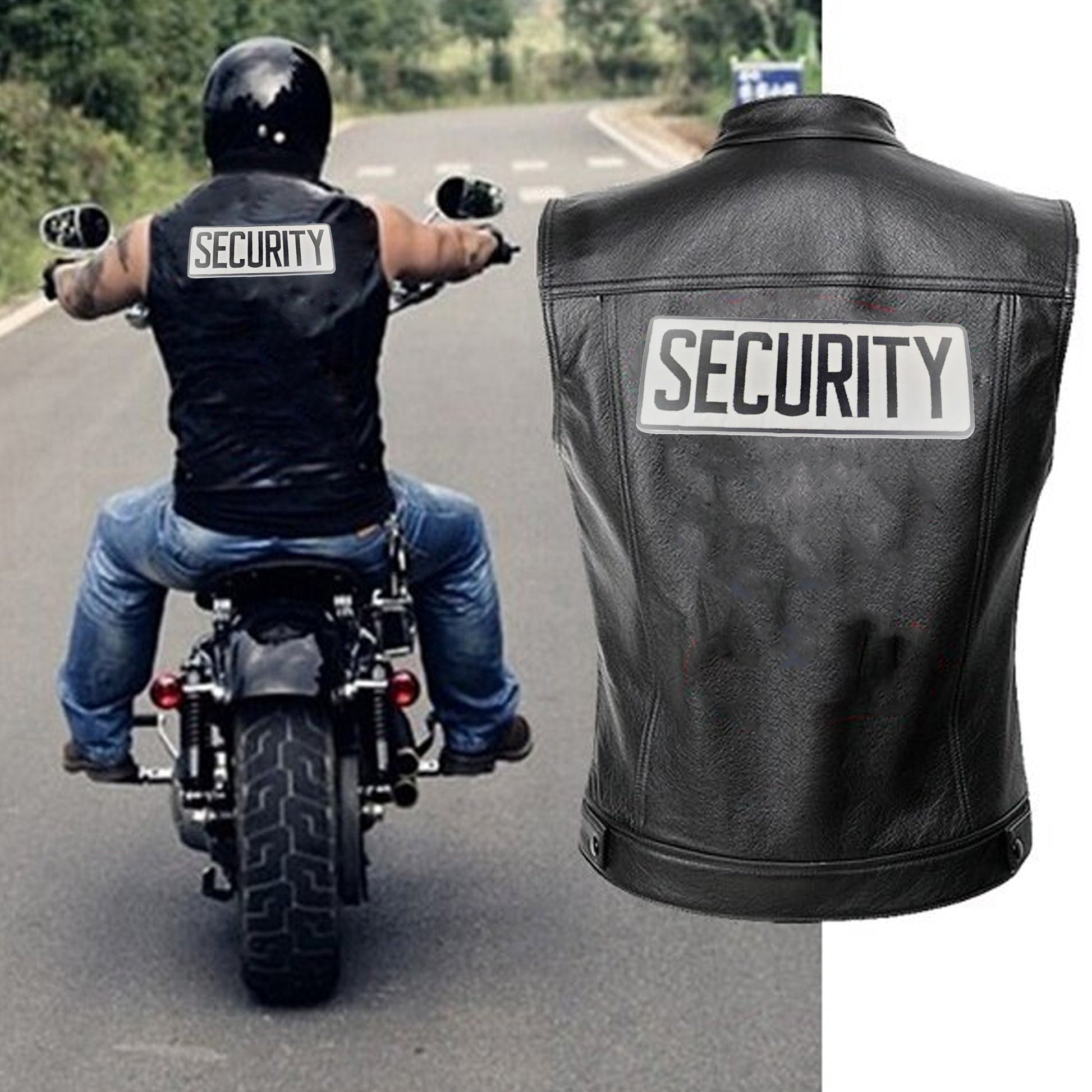 Reflective Security Center Back Patch - for Biker Vest Jacket