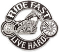 Ride Fast Live Hard Center Back Patch - for Biker Vest Jacket