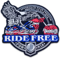 Ride Free POW MIA Eagle Flag Center Back Patch - Round Veteran for Biker Vest Jacket