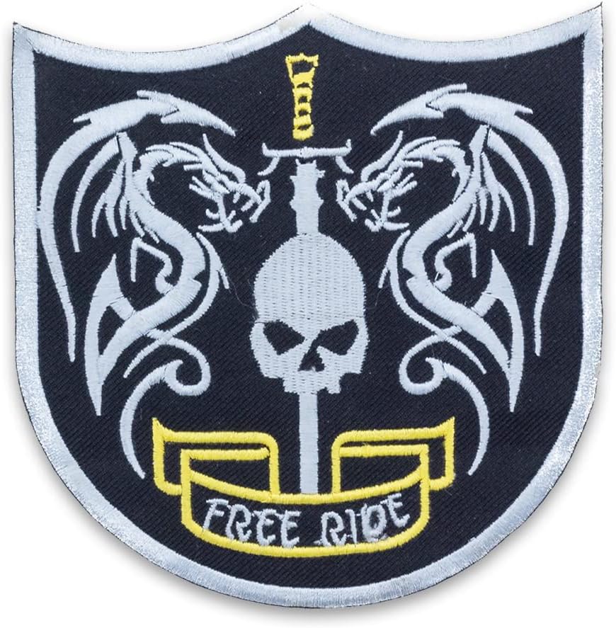Ride Free Shield Center Back Patch - for Biker Vest Jacket