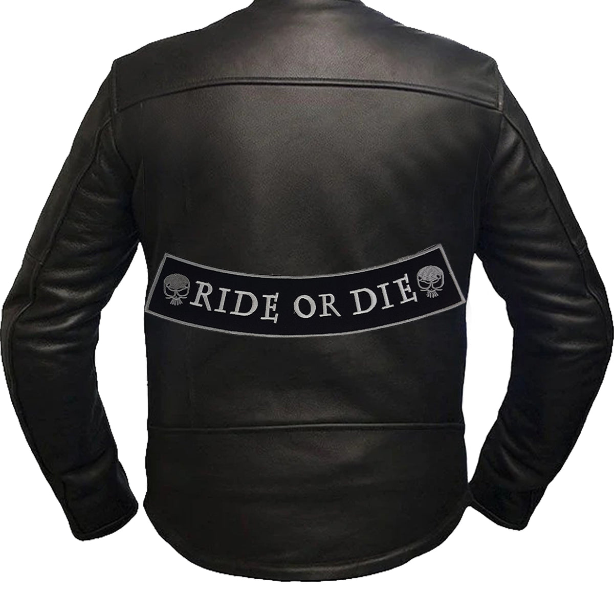Ride or Die Bottom Rocker Patch - Iron On Sew On Large Back Patch for Biker Vest Jacket