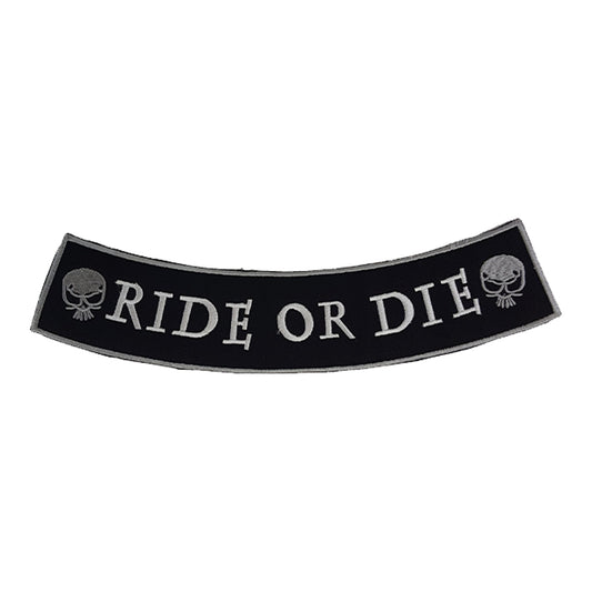 Ride or Die Bottom Rocker Patch - Iron On Sew On Large Back Patch for Biker Vest Jacket