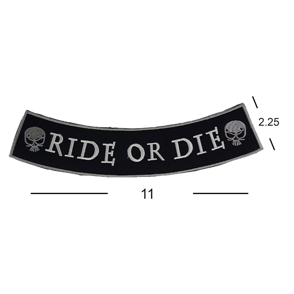 Ride or Die Bottom Rocker Patch - Iron On Sew On Large Back Patch for Biker Vest Jacket