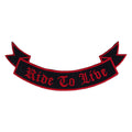 Ride to Live Banner Bottom Rocker Patch - Iron On Sew On Large Back Patch for Biker Vest Jacket