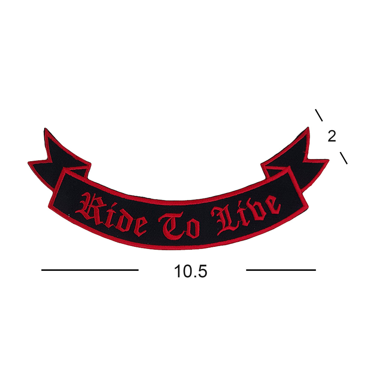 Ride to Live Banner Bottom Rocker Patch - Iron On Sew On Large Back Patch for Biker Vest Jacket