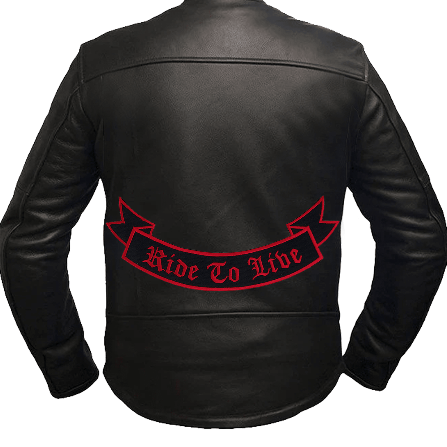 Ride to Live Banner Bottom Rocker Patch - Iron On Sew On Large Back Patch for Biker Vest Jacket