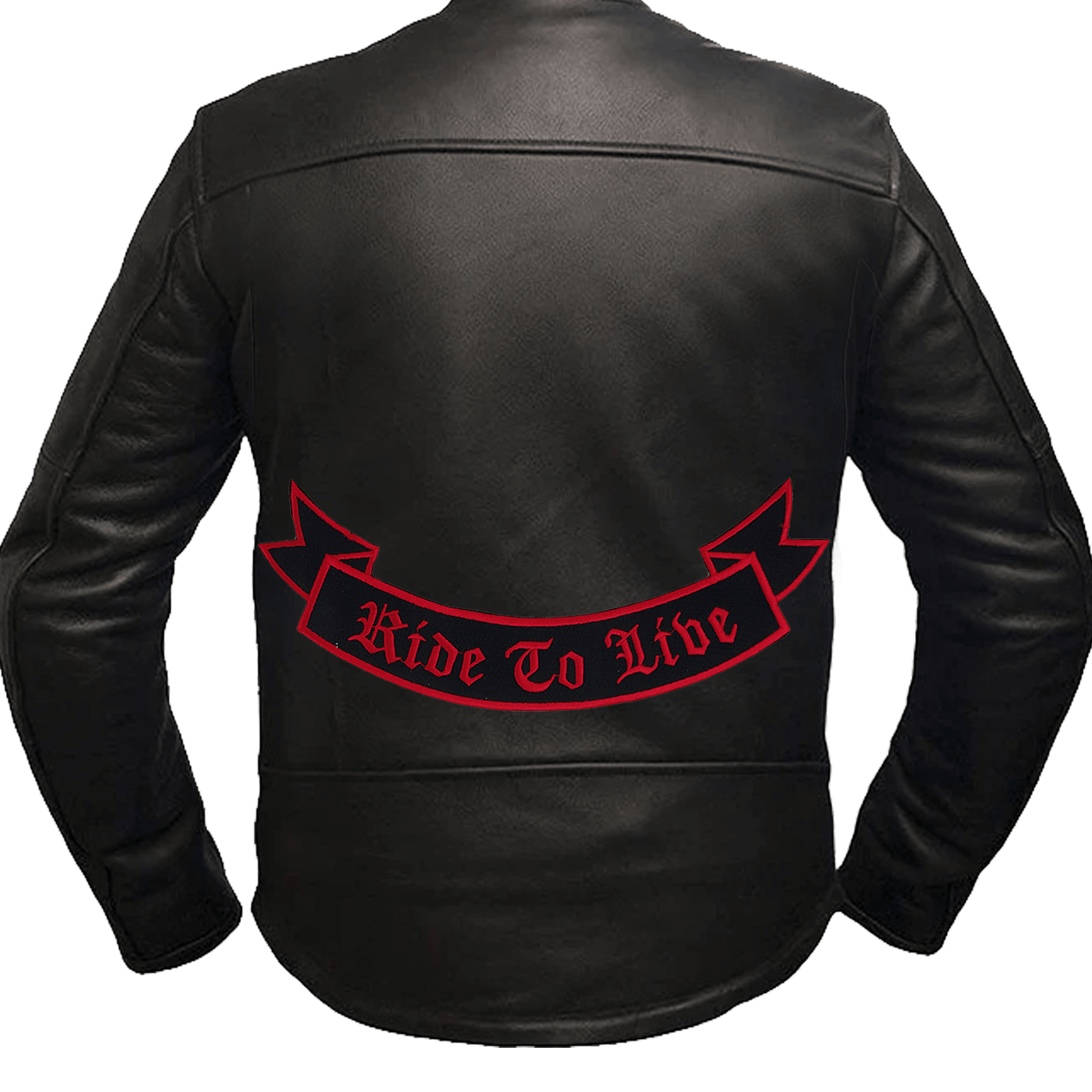 Ride to Live Banner Bottom Rocker Patch - Iron On Sew On Large Back Patch for Biker Vest Jacket