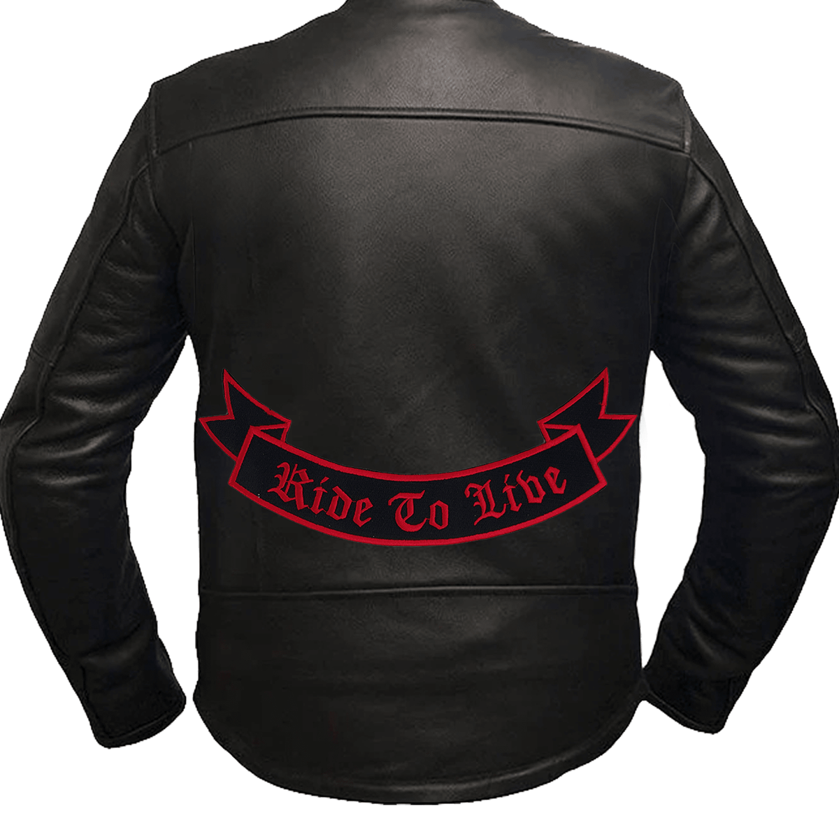Ride to Live Banner Bottom Rocker Patch - Iron On Sew On Large Back Patch for Biker Vest Jacket