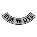 Ride to Live Bottom Rocker Patch - Iron On Sew On Large Back Patch for Biker Vest Jacket