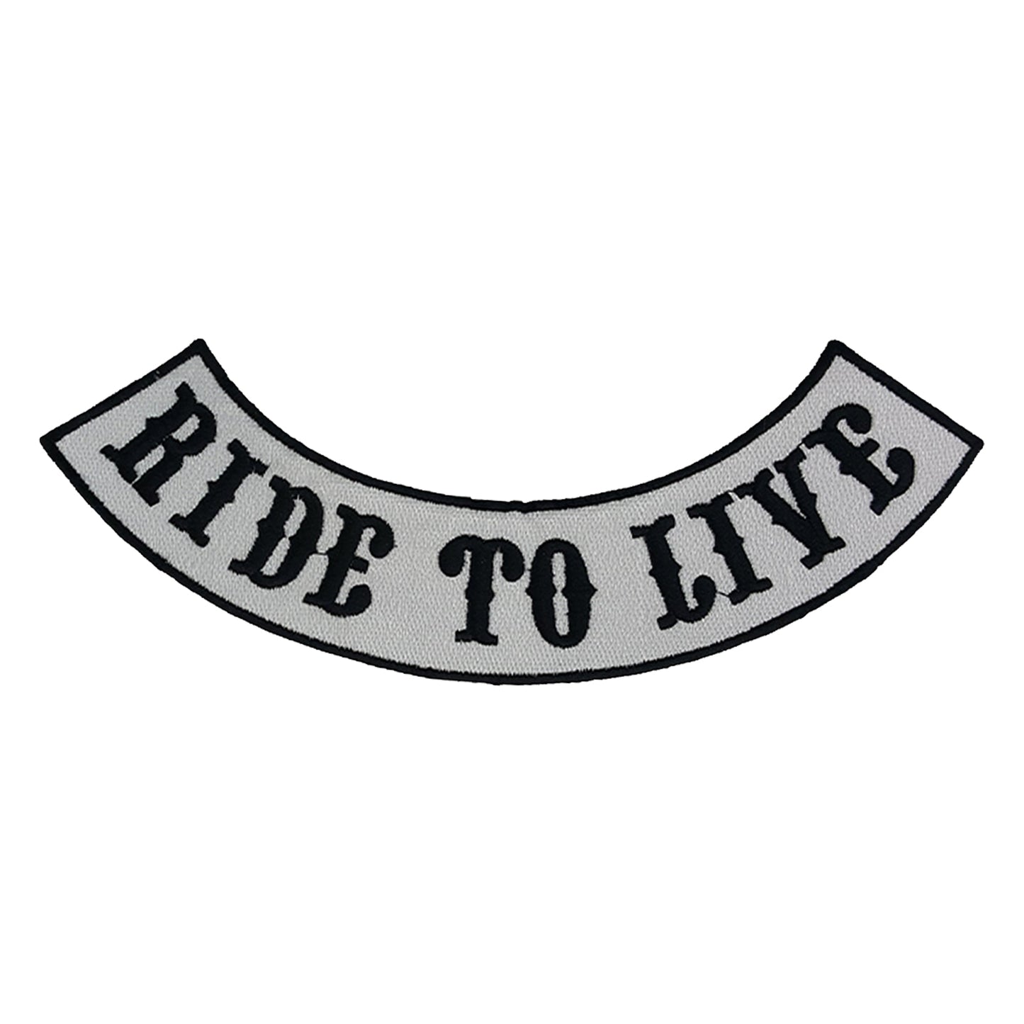 Ride to Live Bottom Rocker Patch - Iron On Sew On Large Back Patch for Biker Vest Jacket