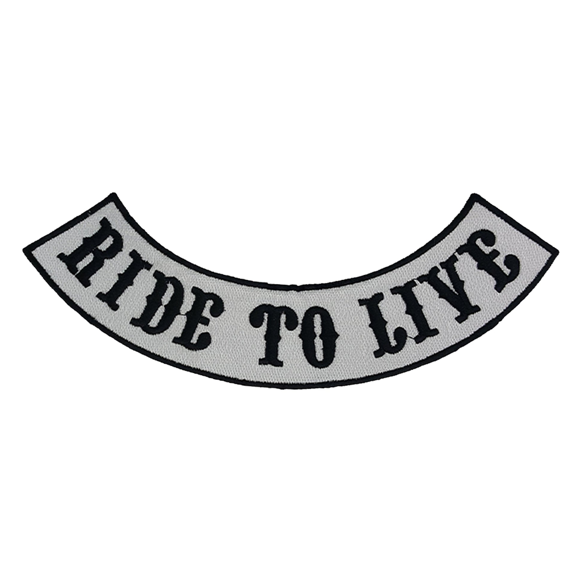 Ride to Live Bottom Rocker Patch - Iron On Sew On Large Back Patch for Biker Vest Jacket