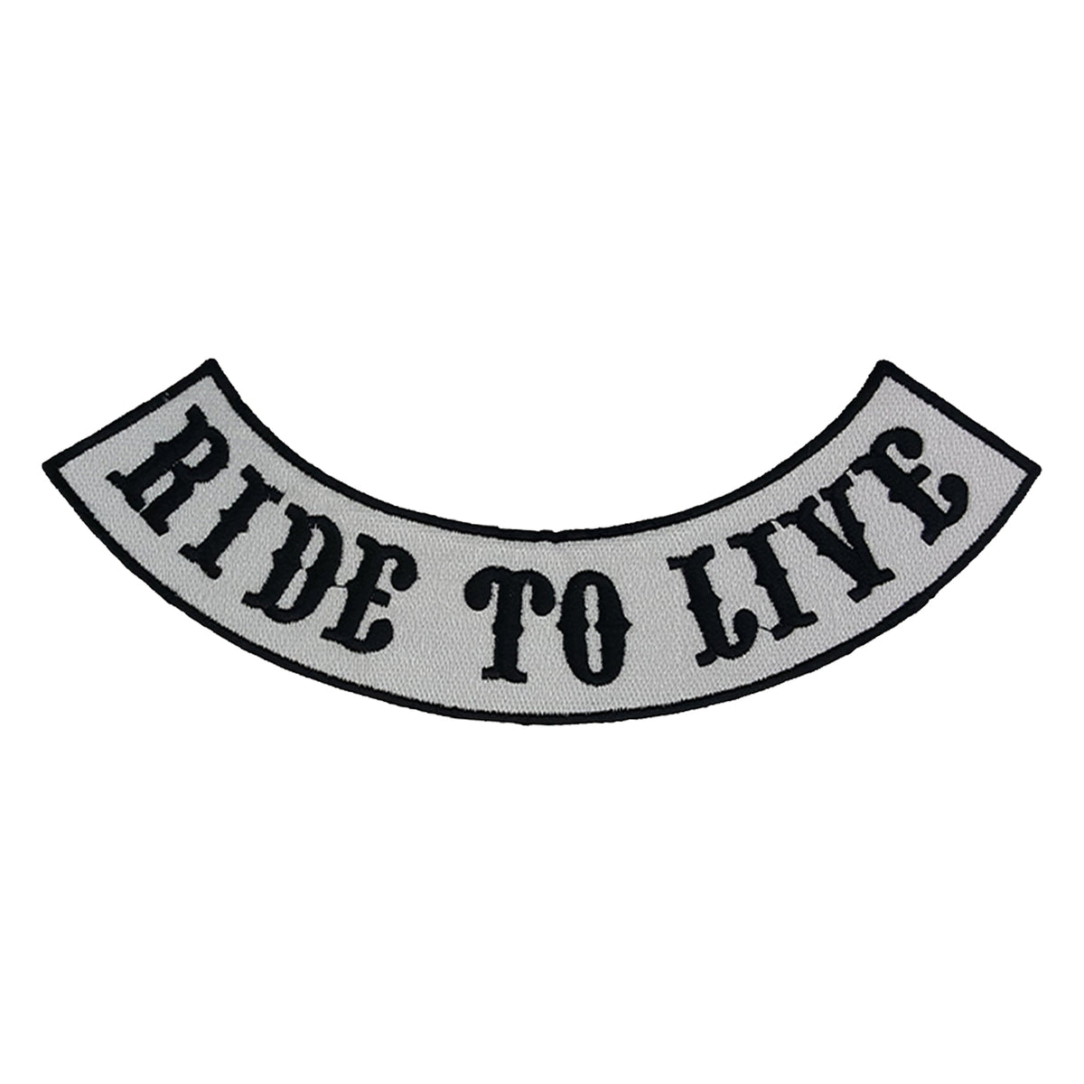 Ride to Live Bottom Rocker Patch - Iron On Sew On Large Back Patch for Biker Vest Jacket