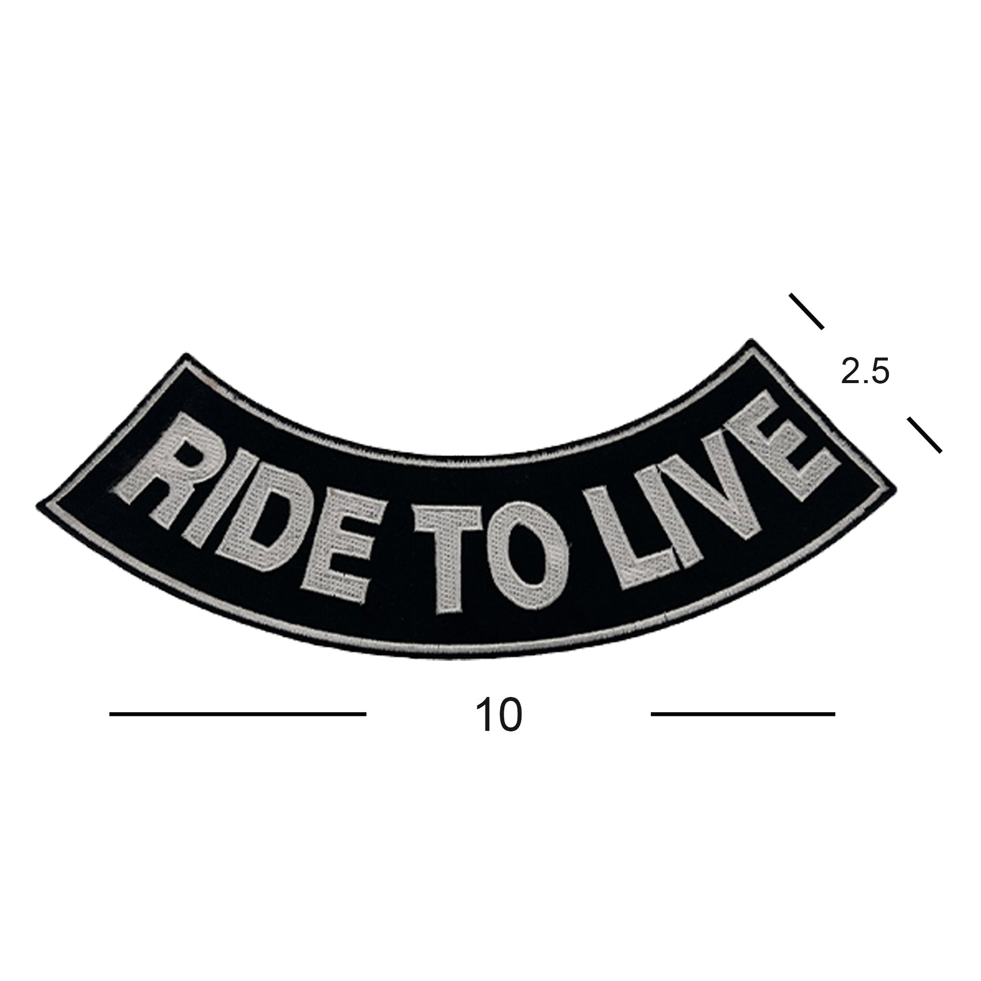 Ride to Live Bottom Rocker Patch - Iron On Sew On Large Back Patch for Biker Vest Jacket