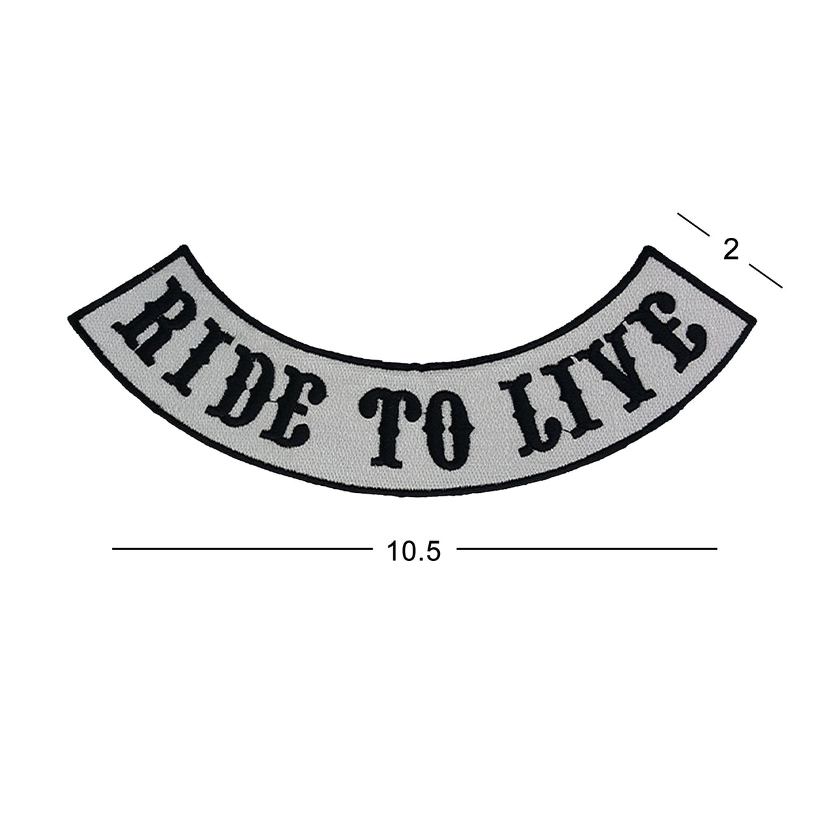 Ride to Live Bottom Rocker Patch - Iron On Sew On Large Back Patch for Biker Vest Jacket
