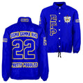 SGRho Sorority Blue Crossing Jacket – Personalized Name, Number & Official Crest