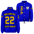 Sigma Gamma Rho Coach Jacket – Custom Crest & Line Embroidered Edition (Royal Blue)
