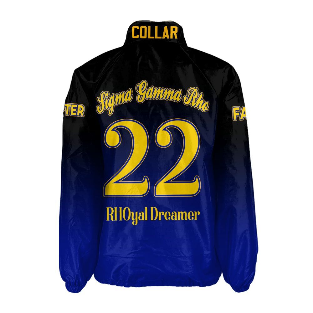 Sigma Gamma Rho "RHOyal Fade" Coach Jacket – Premium Custom Gradient Crossing Apparel
