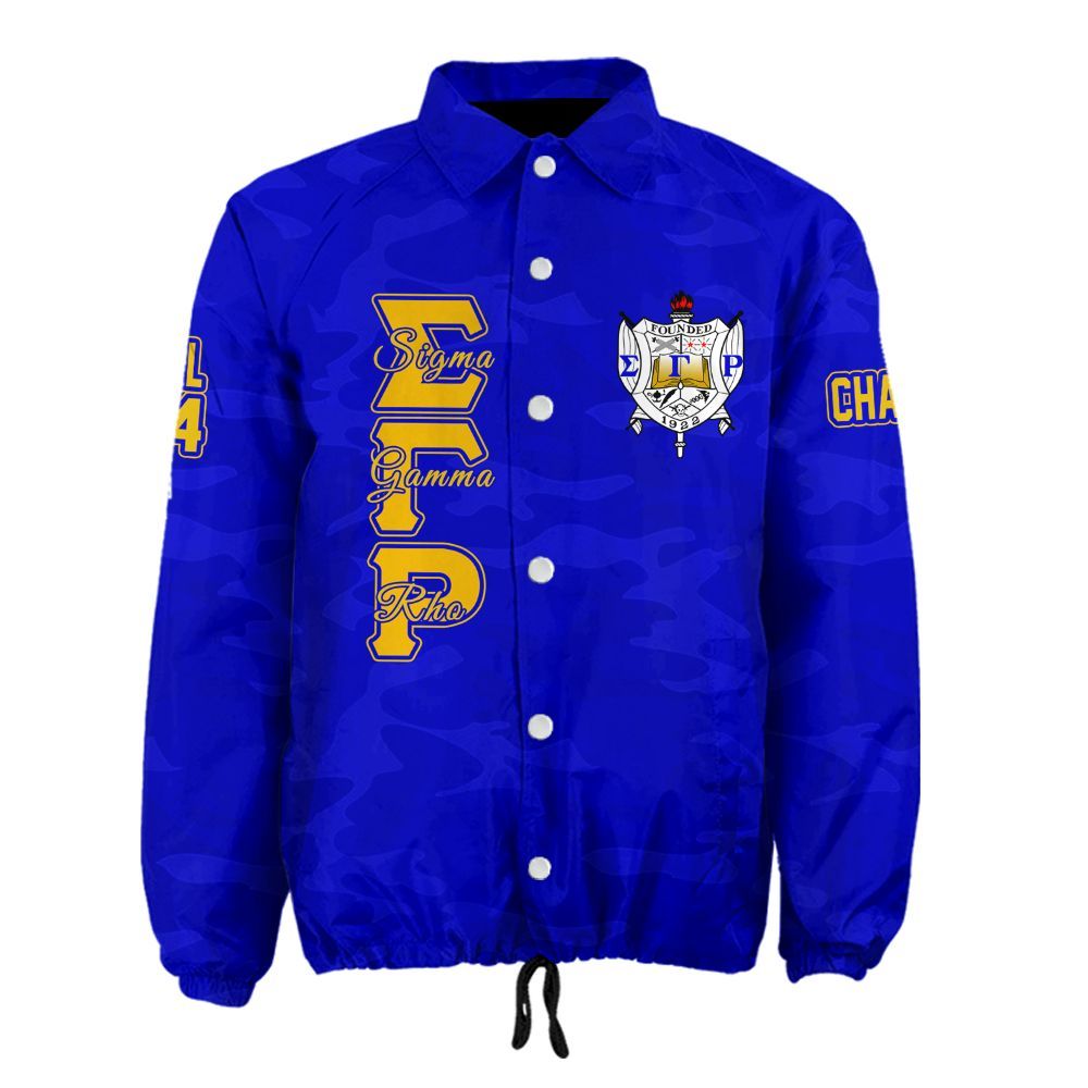 Sigma Gamma Rho Royal Blue Coach Jacket – Custom Embroidered SGRho Crossing Jacket
