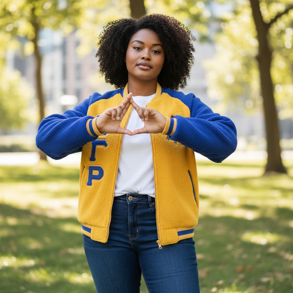 Sigma Gamma Rho SGRho Reversible Sherpa Bomber Jacket - Dual - Sided Design Sorority