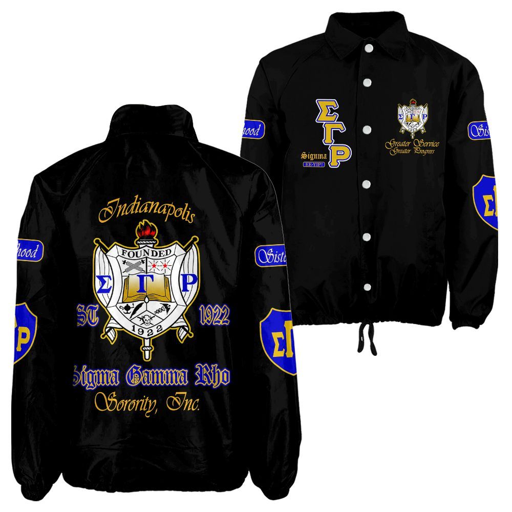 Sigma Gamma Rho Signature Coach Jacket – Custom Embroidered Greek Letter Jacket