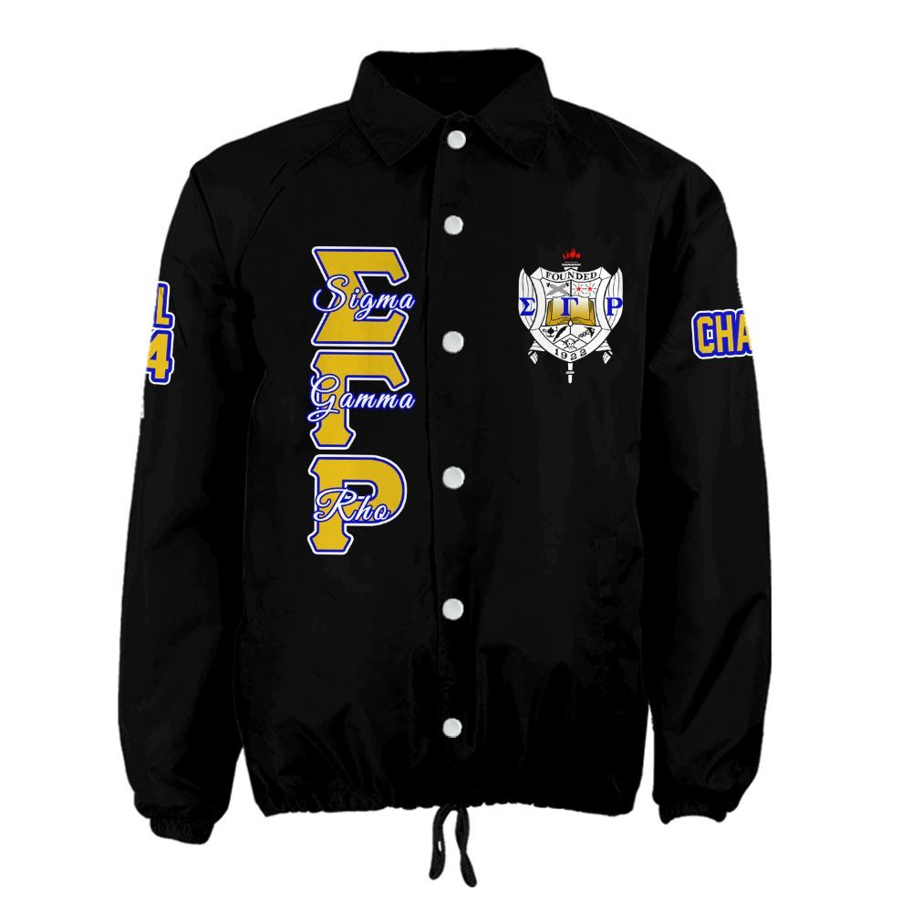 Sigma Gamma Rho Sorority Crossing Jacket – Custom Crest & Name Embroidered Coach Jacket