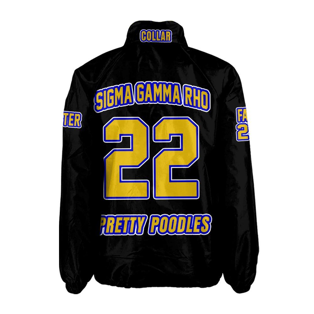 Sigma Gamma Rho Sorority Crossing Jacket – Custom Crest & Name Embroidered Coach Jacket