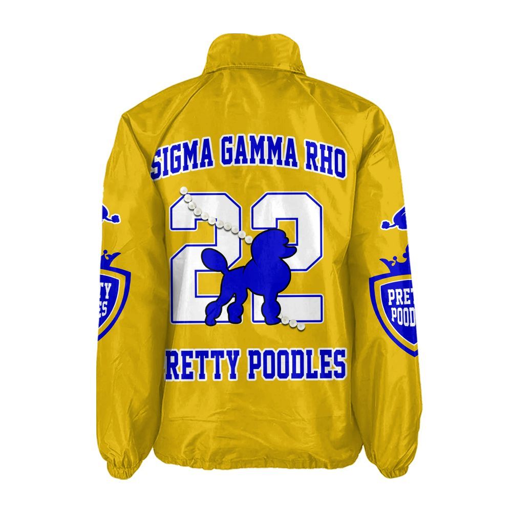 Sigma Gamma Rho Sorority Crossing Jacket – Custom Crest & Name Embroidered Coach Jacket (Yellow Edition)