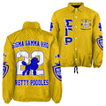 Sigma Gamma Rho Sorority Crossing Jacket – Custom Crest & Name Embroidered Coach Jacket (Yellow Edition)