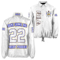 Sigma Gamma Rho White Coach Jacket – Custom Embroidered SGRho Crossing Jacket